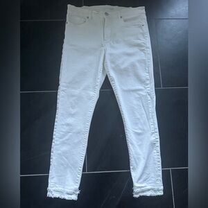 Loft white frayed skinny jeans
